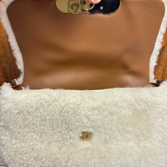 Michael Kors Parker Medium Shearling Shoulder Bag - Picture 3 of 5